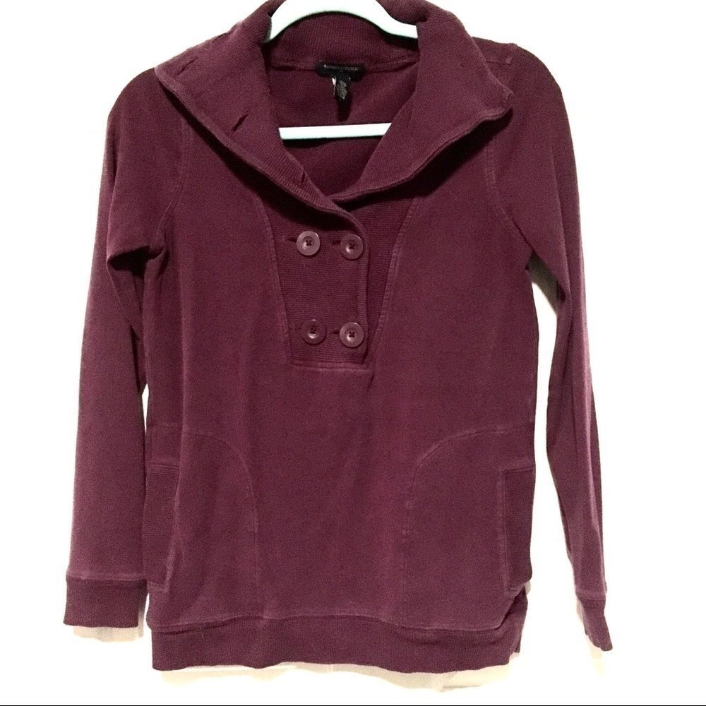Banana Republic Sweater Stretch Cowlneck Pullover Cotton Purple Womens sz Small